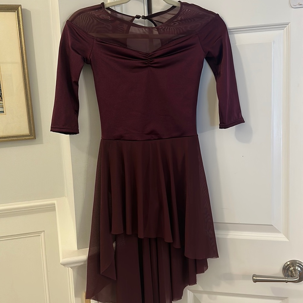 Wine/burgundy dark red weissman LC contemporary or lyrical dance costume LC